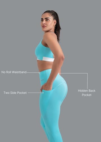 Image of STRCH Nylon High Waist No-Roll Leggings for Women- Secure fit, Leggings for Gym, Yoga, Running, Super Stretch, Sweat-Wicking, Lightweight, Breathable, Wrinkle Free, No-roll Waist Band.
