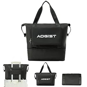 Aogist Weekender Bag for Women, Heavy Duty Travel Tote Bag Sports Gym Bag Foldable Carry On Bag Large Overnight Bag