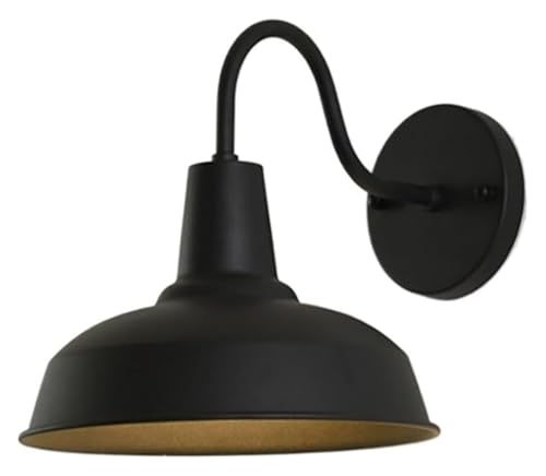 LYGXWJFC Lámparas de Pared Apliques Luces de Porche Pantalla de Hierro Forjado al Aire Libre Aplique de Pared Linterna de Pared Industrial Vintage Cuello de Cisne Luz de Pared Impermeable para balcón