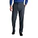 Haggar Men's Cool 18 Pro Classic Fit Flat Front Expandable Waist Pant, Charcoal Heather, 34Wx32L