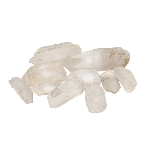 ROCKING GIFTS Puntas De Cuarzo Blanco En Bruto Mineral Natural 3-8cm para Sanación Meditación Y Energía Positiva Brasil