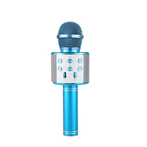 XMAGG® draadloze karaoke-microfoons, handheld draagbare bluetooth home ktv-speler, superieure audiokwaliteit voor zingen en opname, compatibel met Android en iOS, blauw