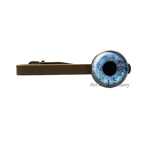 Blue Eyes Elegant, Blue Eyes, Eyeball, Galaxy,Silver Tie Clip Jewelry, Tie Clip Clip,Gift for Bridesmaid Jewelry Gift for her Glass Tie Clip,RN304 (G2)