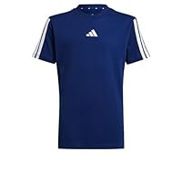 Adidas Sportswear Essentials 3-Stripes Kids' T-Shirt, Dark Blue/White, 13-14 Years