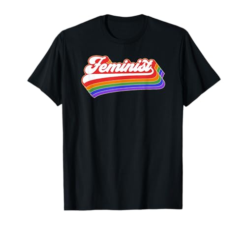 Feminist T Shirt. Retro 70's Feminism Shirt. Vintage Rainbow