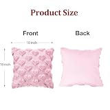 Valentines Day Decorations Pillow Covers - 18x18 inch Set of 2 Heart Shaped Pattern Faux Fur Soft Plush Throw Pillows Case for Indoor Outdoor Sofa Bedroom Living Room Festivals Anniversary Home Decor