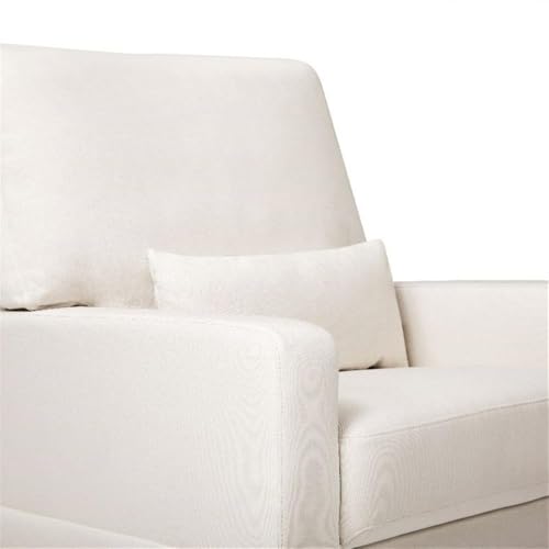Image of Namesake Crawford Pillowback Comfort Swivel Glider in Performance Cream Eco-Weave, Water Repellent & Stain Resistant, Greenguard Gold & CertiPUR-US Certified
