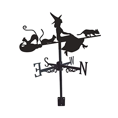Girouette sorcière de 75 cm pour toit et jardin rétro - 8
