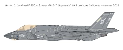 Italeri 1469 1:72 F-35C Lightning II - Modellbau, Bausatz, Standmodellbau, Basteln, Hobby, Kleben, Plastikbausatz, detailgetreu, Militär Bausatz, Molded Color