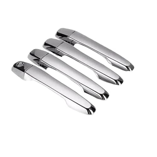Garniture de poignée de porte extérieure en finition argent brillant pour Mitsubishi L200