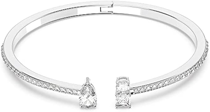 SWAROVSKI Attract Cuff Bracelet Jewelry Collection, Rhodium Tone Finish, Clear Crystals