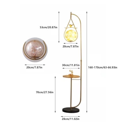 Lámpara de pie con base de mármol y elegante globo de cristal 2