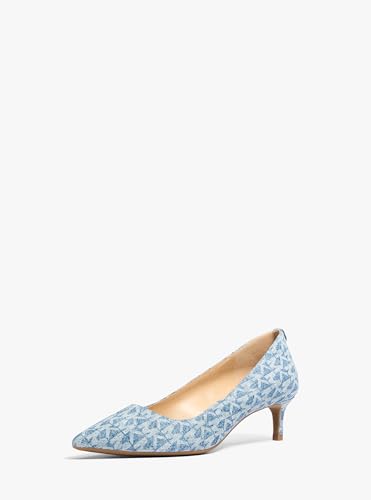 Michael Kors Women\'s Alina Flex Kitten Pump, Gold-Tone Hardware, New Horizon Wash, 10