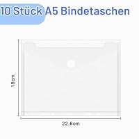 JEFURE A5 Dokumententasche, mit Klettverschluss, Transparent, 10 Stück – Ansicht 2