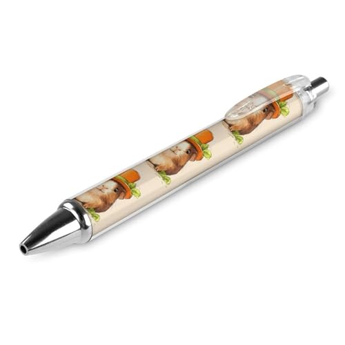 Cute Guinea Pig in Top Hat Retractable Ballpoint Pens Black 0.5 Fine Point Smooth Writing Office Supplies