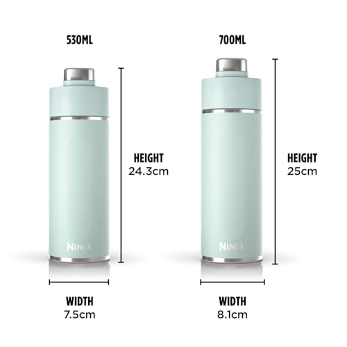 Ninja Thirsti Water Bottle and Flask 530 ML With Leak-Proof Lid, Designed For Carbonated, Hot & Cold Drinks, Ideal For Travel & Sports, Triple Insulated, Stainless Steel Bottle, Mint, DW1801EUUKMT | For Carbonated, Hot & Cold Drinks, Ideal For Travel & Sports, Triple Insulated, Stainless Steel Bottle - Image 5