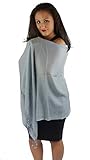 Cashmere Pashmina Group: Solid Pashmina Shawl, Scarf, Wrap & Stole (Large size) Silver Grey
