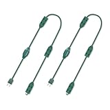OSKOS 9 Outlets Green Christmas Tree Extension Cord with Switch, 9FT 105ºC 18AWG Cord, Seasonal Xmas Tree Lights Extension Cord with Fuse Male Plug, ETL Listed. 2 Pack