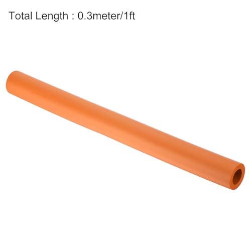 Image of uxcell Foam Tubing for Handle Grip Support,18mm ID 30mm(1 3 /16 inch) OD 0.3 Meter /1ft Length Orange