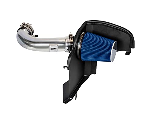 Cold Air Intake System with Heat Shield Kit + Filter Combo BLUE Compatible For 11-14 Ford Mustang 5.0L V8