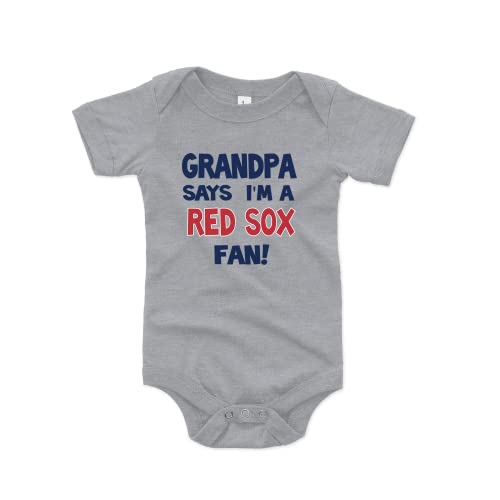 Image of NanyCrafts' Grandpa Says I'm a Red Sox Fan Baby Bodysuit, Baby Red Sox Fan