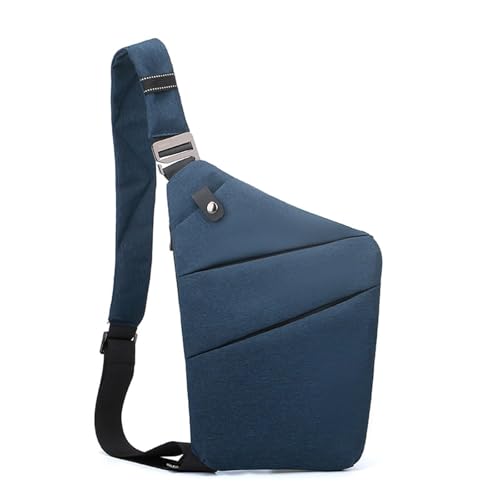 JIMNOO Peaksta Slim Carry, Multi-Functional Anti Theft Crossbody Shoulder Bag, Durable & Waterproof Oxford Cloth(Dark blue,Right Shoulder)