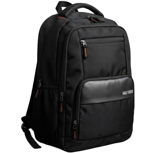 Image of Half Moon Apex 35L Spacious Laptop Backpack for Men & Women | Water Resistant College & Office Bag with AUX /Headphone Port | Tear-Resistant Tech Backpack (Fits Up to 15.6 Inch Laptop) (Black)