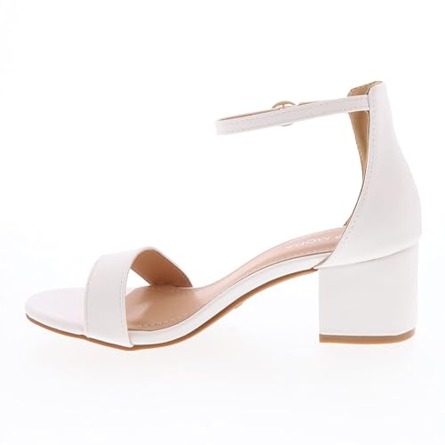 Image of TOP Moda Darcie-1 Ankle Strap Dressy High Heel Sandal, Non-slip Sole, For Wedding, Party, Prom, Evening Wear, or Any Occasion, Sleek Style Block Heel Sandals
