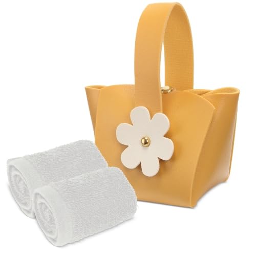 Set 10 Bolsitos con toallas, cada bolso incluye 2 toallas de 30x30cm,servidos en surtido de 5 colores, detalle original para bodas,bautizos,comuniones y cumpleaños, detalle para todas las edades