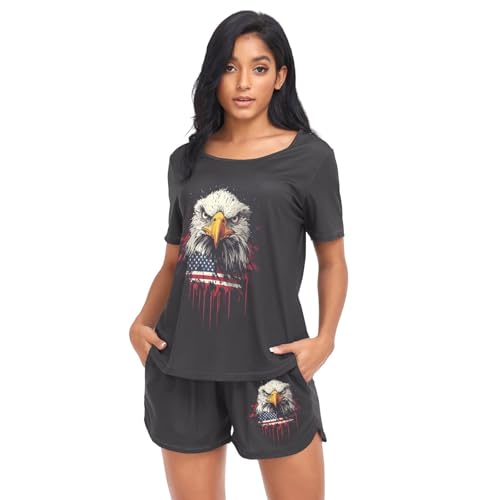 Pyjama motif drapeau Hawk résolvant l'inconfort nocturne avec ce short taille S