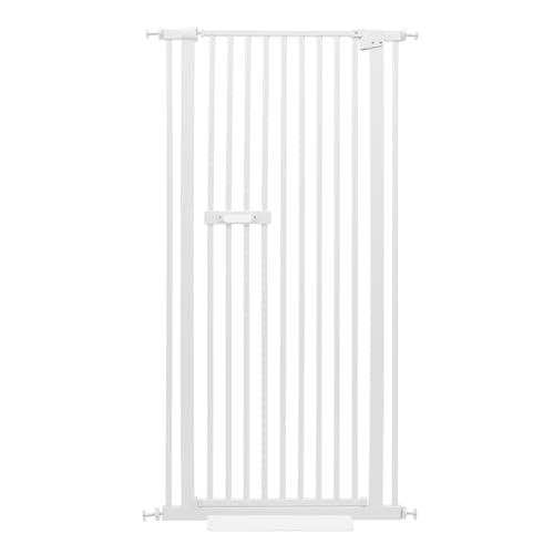 JJsdwin Porta di sicurezza extra alta, 150 cm, con larghezza regolabile, senza foratura, per bambini e animali domestici, colore: bianco