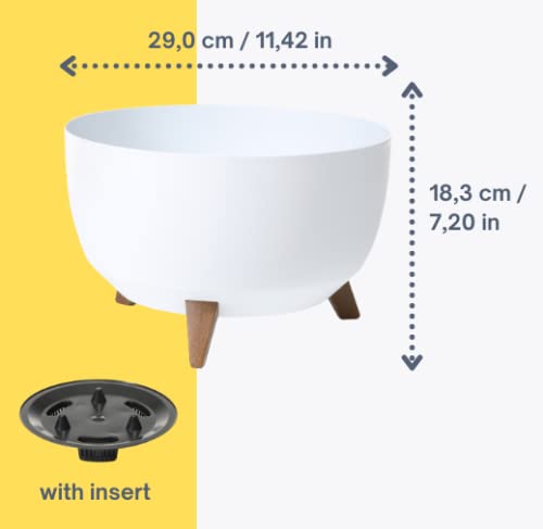 Roma Bowl 2021 | Vaso da fiori per piante di erbe aromatiche | Contenitore da giardino per balconi | Decorazione scatola organizer | (Eco 240, bianco