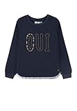 Print mit Schmucksteinen TOM TAILOR Kids Mädchen Placed Print Sweatshirt, Blau (Navy Blazer Blue 3105), 116 (Herstellergröße: 116/122)
