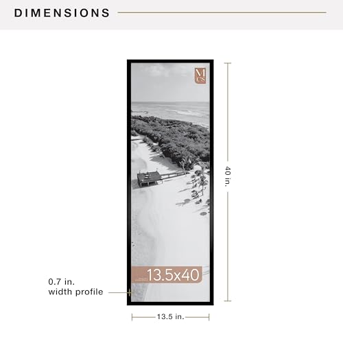 Image of MCS Foundation 13.5x40 Poster Frame Traditional Black, Vertical & Horizontal Wall Hanging Large Picture Frame for Photos, Panoramics, Posters & Art Prints (1-Pack)