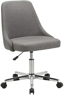 BASETBL Home Office Chair, Swivel Desk Chairs, Height Adjustable Task Chair with 360 Degree Swivel, Gray Upholstered Chair Rolling Computer Chair, Vanity Chair, Ergonomic Executive Work Chair