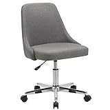 BASETBL Chaises de Bureau Chaise de Travail Réglable en Hauteur, Pivotant à 360°, Chaise Grise Rembourrée, Chaise d'Ordinateur à roulettes, Fauteuil de Bureau Ergonomique