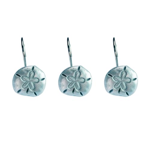 Twofishes Silver Starfish Shower Curtain Hooks S/12 Silver Seashell Shower Curtain Rings Pack of 12 Home Fashion Decorative Rust Proof Sea Anemone Shower Curtain Hooks Set of 12 by Twofishes - Used condition - Image 8