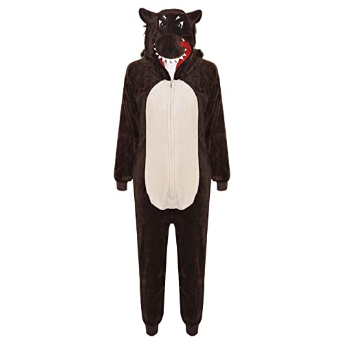 A2Z 4 Kids Animal Onesie for Kids Girls Boys Super Soft Costume Onesie - E.S Wolf 11-12.