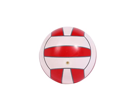 Image of CrystalBall Inflatable PVC Beach Ball for Kids & Adults, Soft Play Ball for Pool, Garden, Indoor & Outdoor Recreation, Size: 9 Inch with 2 Inflating Pins (Red White)