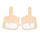 Lunettes drôles en plastique P\'TIT CLOWN - Lunettes Drôles - Humour - Nez et Moustache, Doigt d\'honneur, Gros Yeux Mobiles - Adulte - Unisexe - Déguisement Carnaval, Halloween, Fête Costumée (Lunettes doigt d\'honneur)