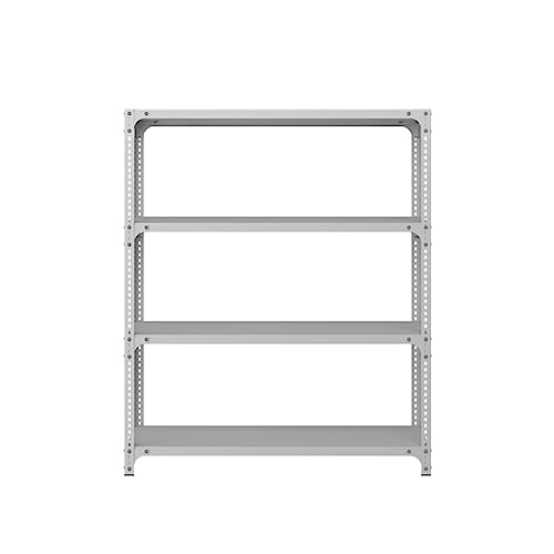 Estante comercial ajustable de 4 niveles, estante de cocina resistente para almacenamiento de garaje y despensa, 90 x 50 x 120 cm, color blanco, perfecto para reducir y maximizar el espacio