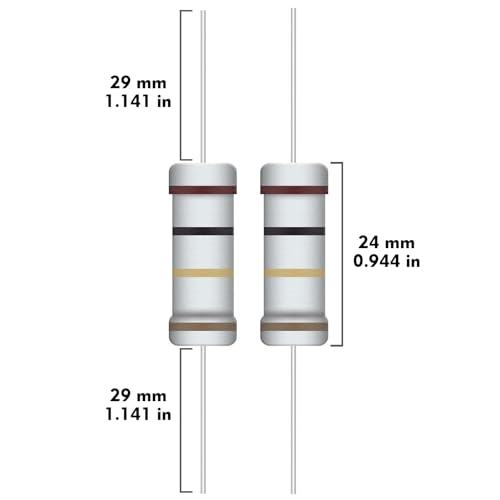 ALLECIN Kit de resistor de filme de carbono de 5w de 1 ohm a 1m ohm 25 valores 5 watts 5% variedade