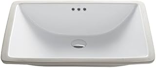 KRAUS Elavo 23 Inch Rectangular Undermount Porcelain Ceramic Bathroom Sink in White with Overflow, KCU-251