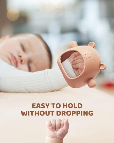 2 Packs Baby Teething Toy Silicone Bear Teething Mitten For Babies Over 3 Months Anti Dropping Wrist Hand Teethers Baby Chew Toys For Sucking Needs, Bpa Free #TOP2
