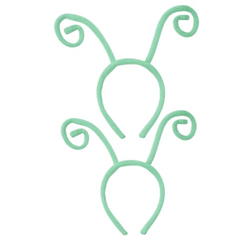 Lot de 2 serre-têtes en tissu avec oreilles de fourmi - Accessoires pour déguisement d'Halloween - Blanc, rose, vert