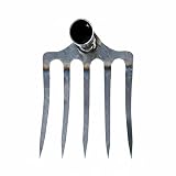 MagiDeal de Cultivo Herramienta Manganeso Reforzado Púas Multiuso Resistente Conveniente para Labores Rurales Jardines Parcelas Fincas, Azada De Jardín De Acero Al Manganeso con Cinco Dientes