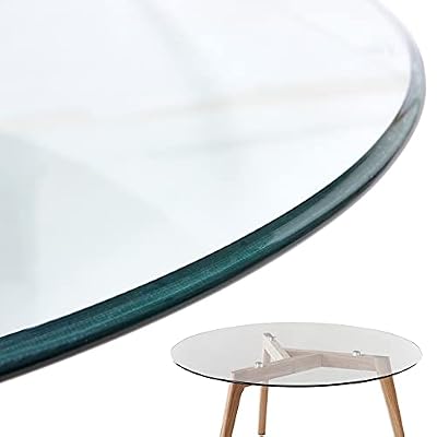 Tempered Glass Table Top,9mm Thick,Furniture Replacement Parts,Good Stability,Not Fragile,Plate Glass,for Dining Table, Coffee Table, Negotiation Table (Size : Ø45cm(17.7in))