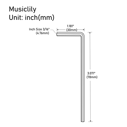 Musiclily Basic 3/16" Steel Allen Key Hex Wrench for Mexican Fender Guitar Truss Rod Adjustment, Black (Set of 2) - Image 2