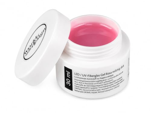 World of Nails-Design, 30 ml LED/UV-Fiberglas Gel dickviskose milchig rosa 1 Phasengel, Aufbaugel