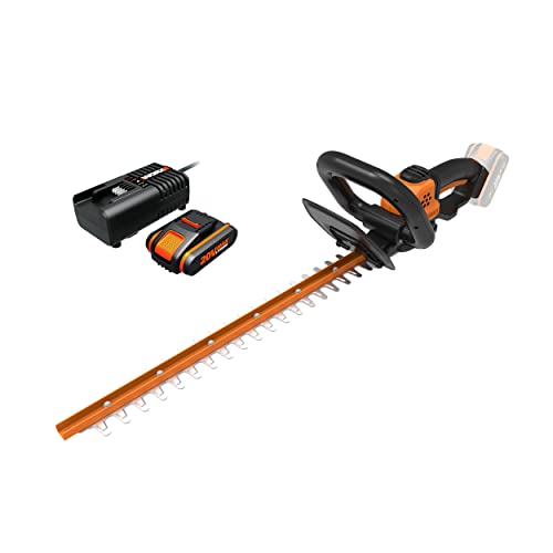 WORX - Taille-Haies sans Fil - 20V- Lame de 46 cm- WG261E.9 + Pack Batterie / Chargeur - 20V-2,5Ah (Poignées avec 2 Positions, Lame Double Action, Compatible avec Les Outils et Batteries PowerShare)